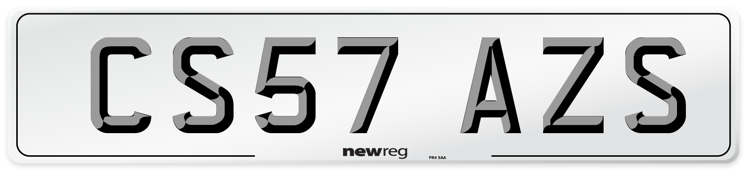 CS57 AZS Number Plate from New Reg